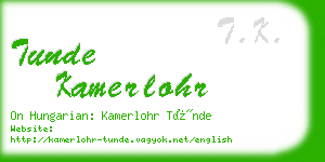 tunde kamerlohr business card